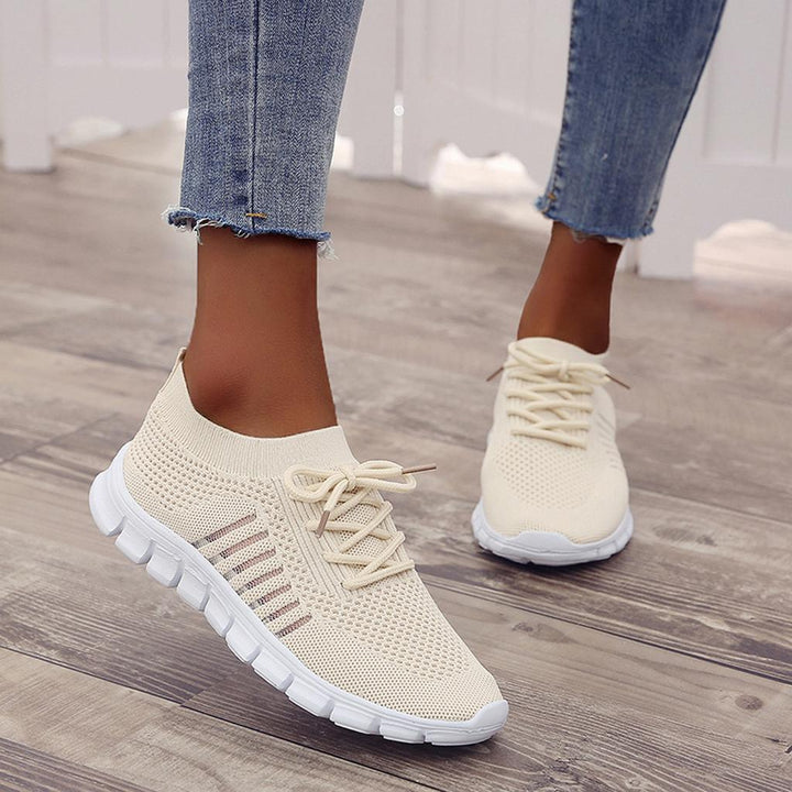 Karen | Women’s Mesh Lace Up Sneakers with Thick Sole