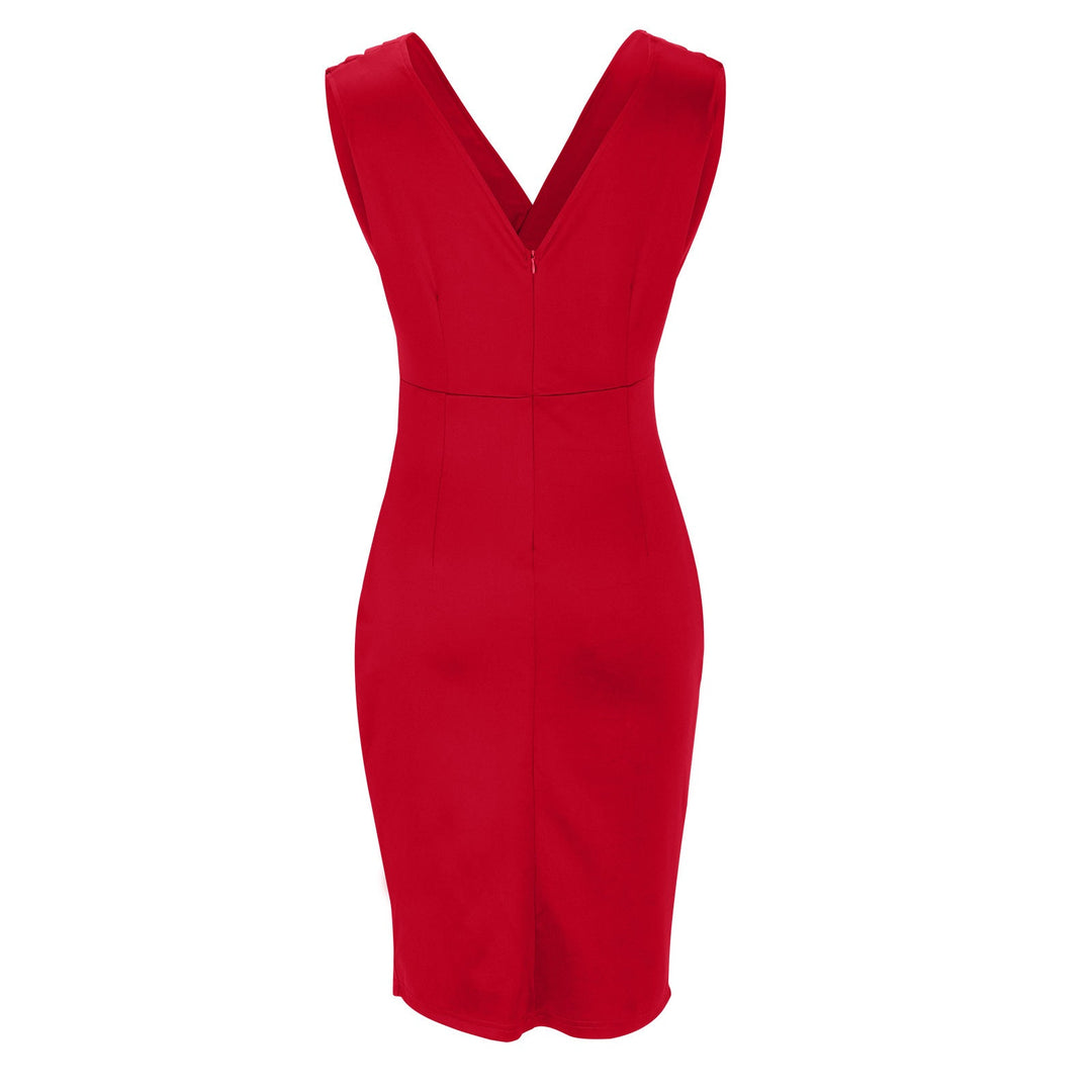 Mariella | Women's Chic V Neck Bodycon Dress with Slit