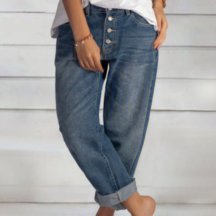 Coline | Women's Relaxed Fit Button-Fly Denim Jeans