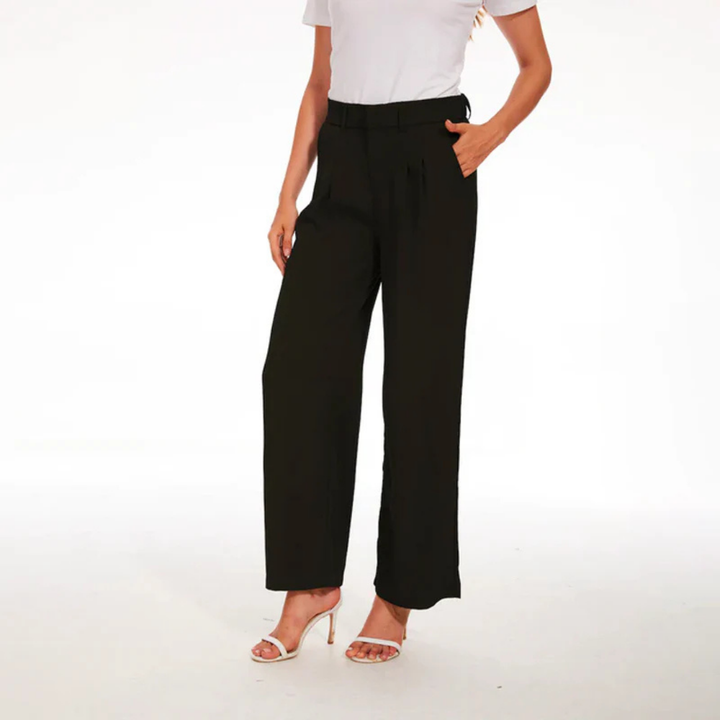 Aurora | Women's High Waisted Wide Leg Pleated Dress Pants