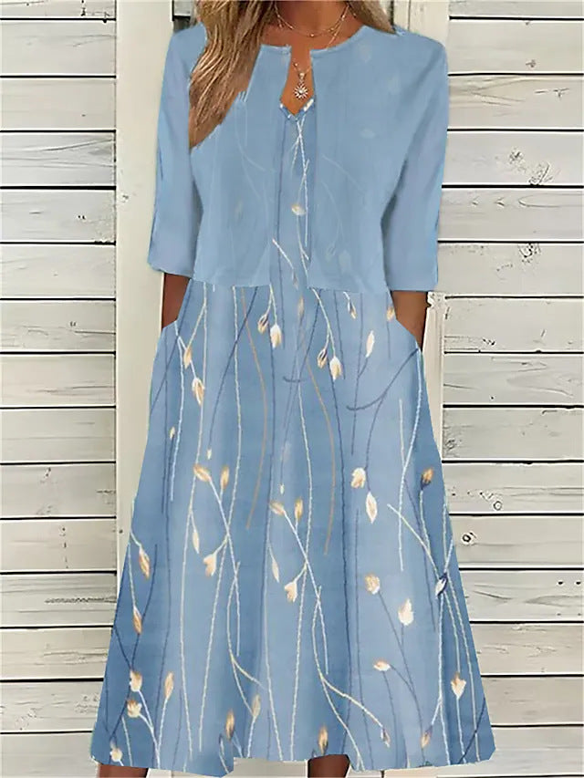 Marian | Women's Floral Two Piece Set with Cropped Kimono