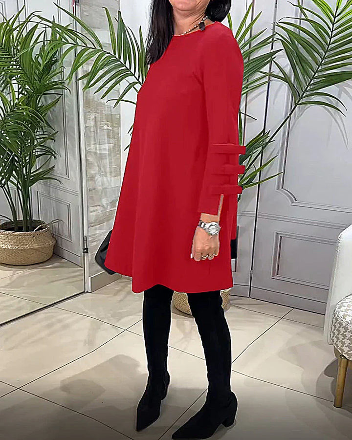 Elani | Women's A-Line Mini Dress with Bow Sleeve Accents