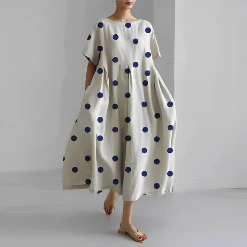 Ashley | Women's Loose Fit Midi Dress with Floral Print
