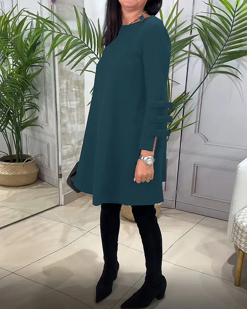 Elani | Women's A-Line Mini Dress with Bow Sleeve Accents