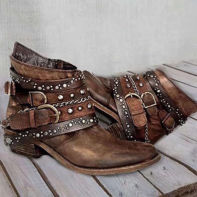 Nina | Women's Studded Chain Strap Ankle Boots