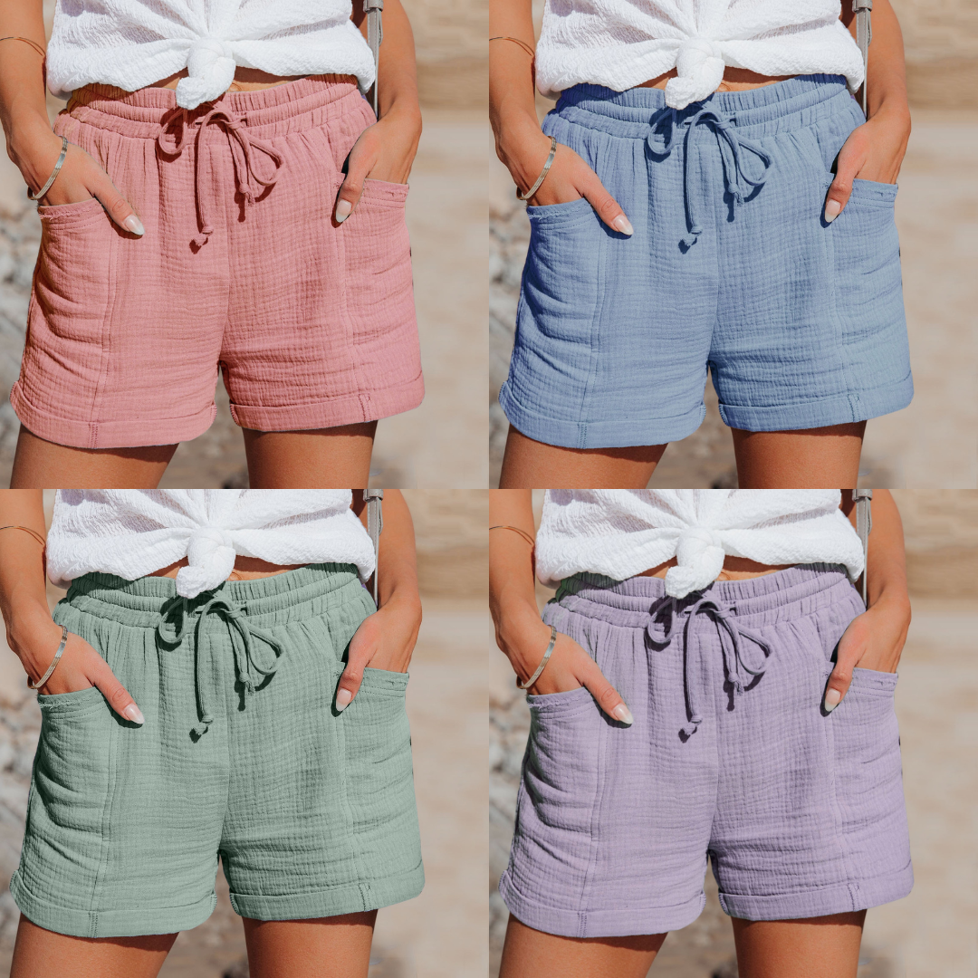 Sadie | Women's High Waisted Linen Summer Shorts