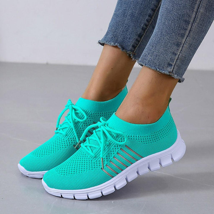 Karen | Women’s Mesh Lace Up Sneakers with Thick Sole