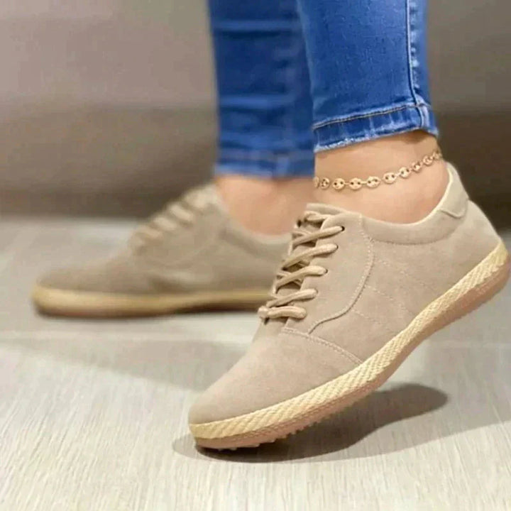 Leonie | Women’s Suede Flat Shoes with Lace Up