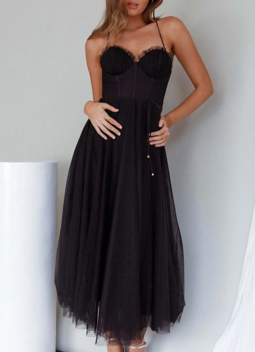 Alina | Women’s Elegant Sleeveless Midi Dress with Chiffon Style