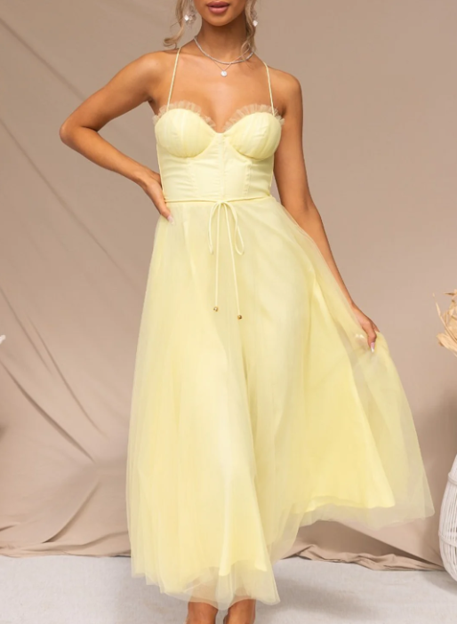 Alina | Women’s Elegant Sleeveless Midi Dress with Chiffon Style