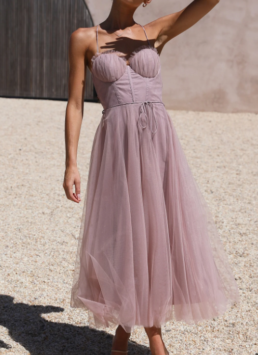 Alina | Women’s Elegant Sleeveless Midi Dress with Chiffon Style
