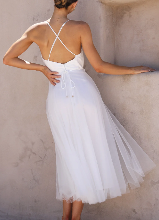 Alina | Women’s Elegant Sleeveless Midi Dress with Chiffon Style