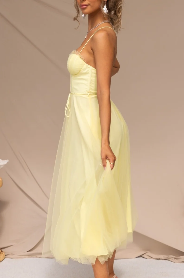 Alina | Women’s Elegant Sleeveless Midi Dress with Chiffon Style