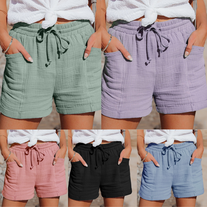 Sadie | Women's High Waisted Linen Summer Shorts