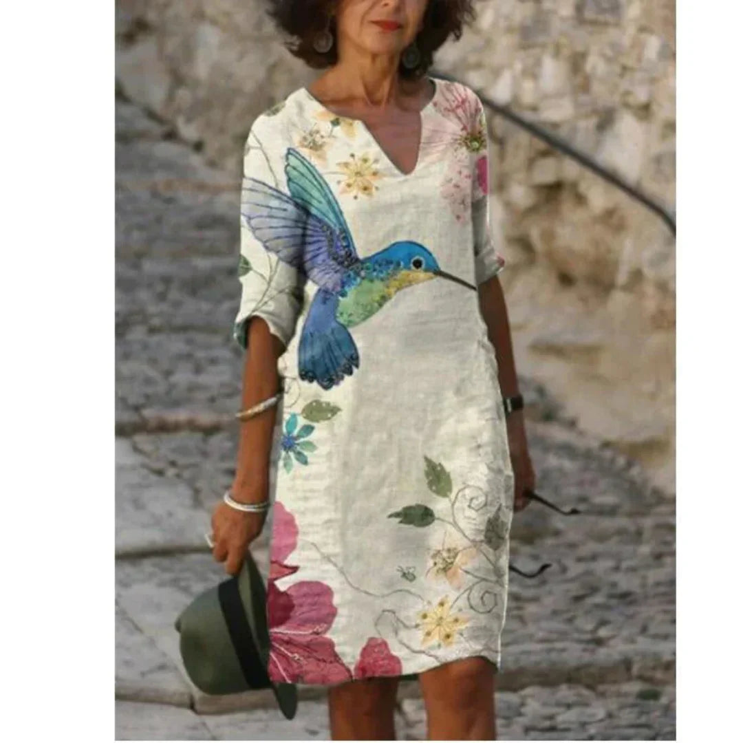 Jewel | Women's Graphic Print V Neck Summer Mini Dress