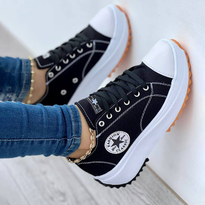 Kylie | Women’s Platform Canvas Sneakers with Rubber Sole
