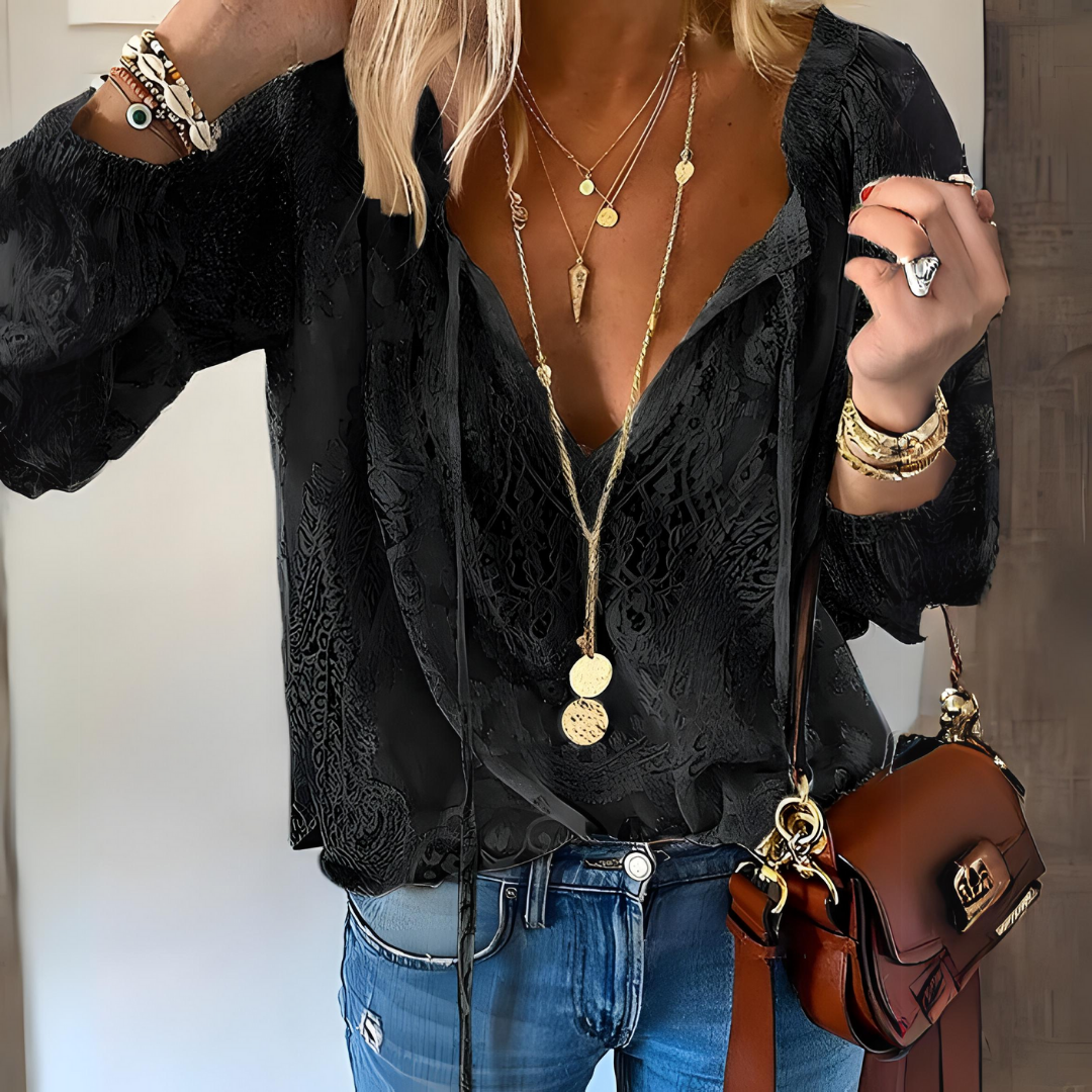 Vera | Women's Vintage Guipure Sheer Lace Blouse