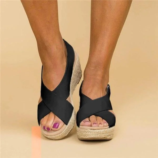 Sienna | Women's Wedge Sandals with Criss-cross Style