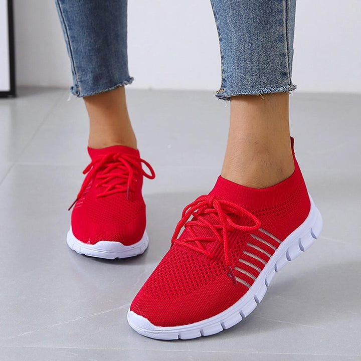 Karen | Women’s Mesh Lace Up Sneakers with Thick Sole