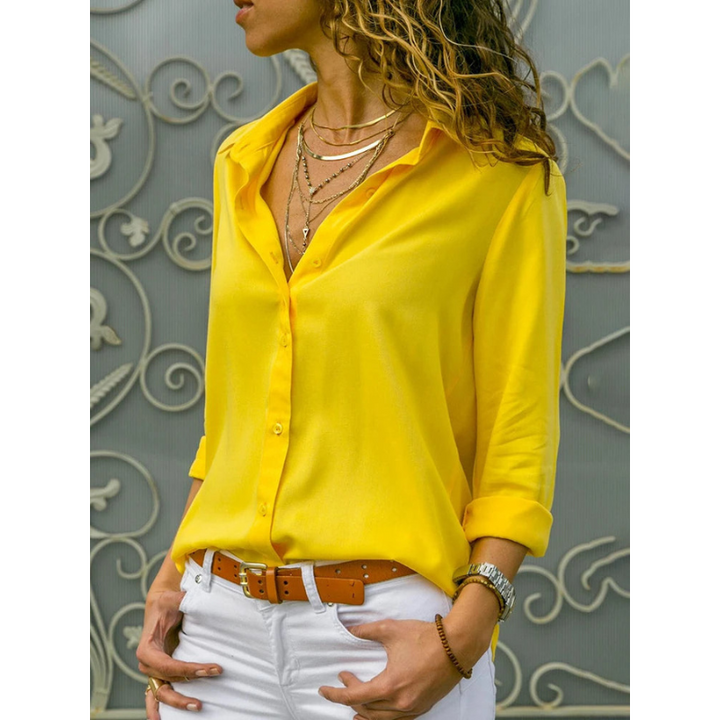 Mallory | Women's Buttoned Front Long Sleeve Blouse