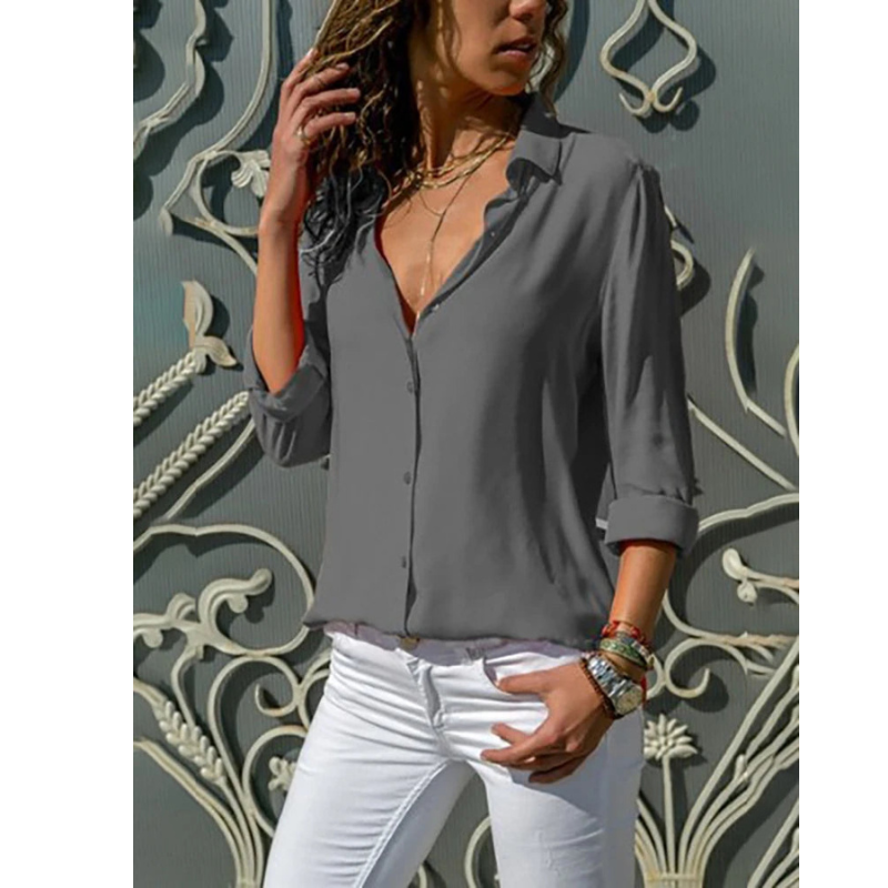 Mallory | Women's Buttoned Front Long Sleeve Blouse
