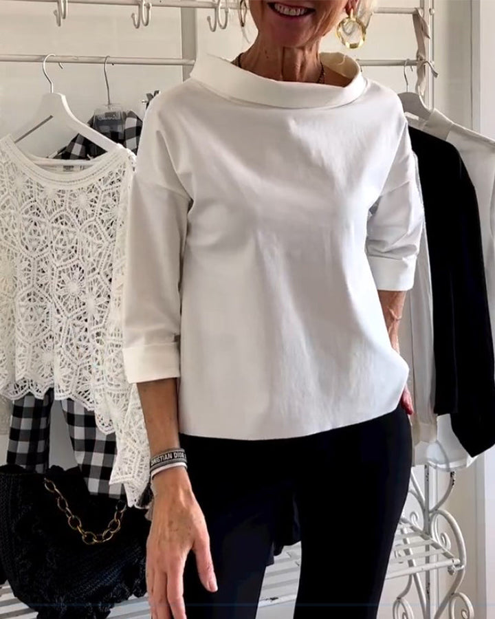 Tina | Women's Mock Neck 3/4 Sleeve Top