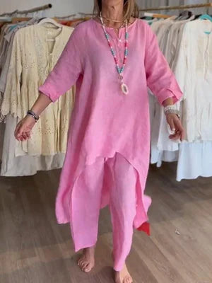 Millie | Women's Casual Tunic Top and Wide Leg Pants Set