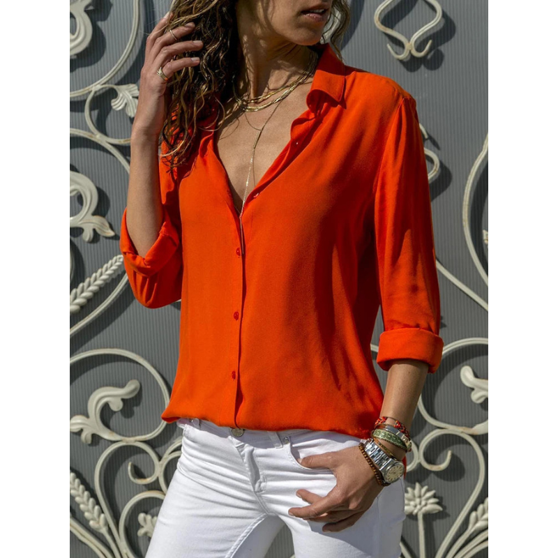Mallory | Women's Buttoned Front Long Sleeve Blouse
