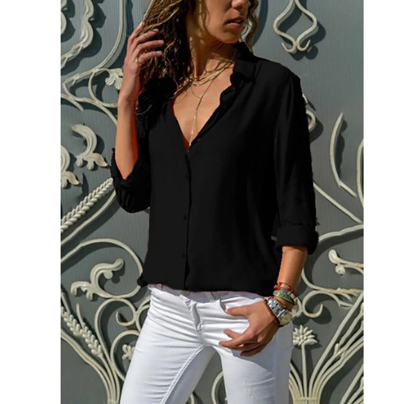 Mallory | Women's Buttoned Front Long Sleeve Blouse