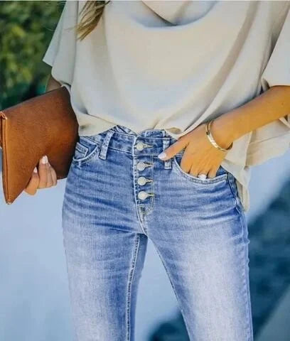 Linnea | Women's High Waisted Stretch Flared Denim Jeans