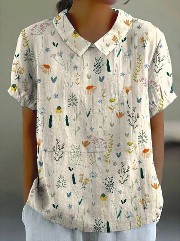 Relyn | Women's Loose Fit Floral Blouse with Collar