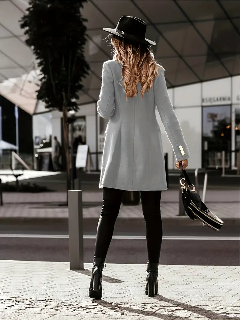 Vanessa | Women's Mid-Length Blazer with Gold Buttons