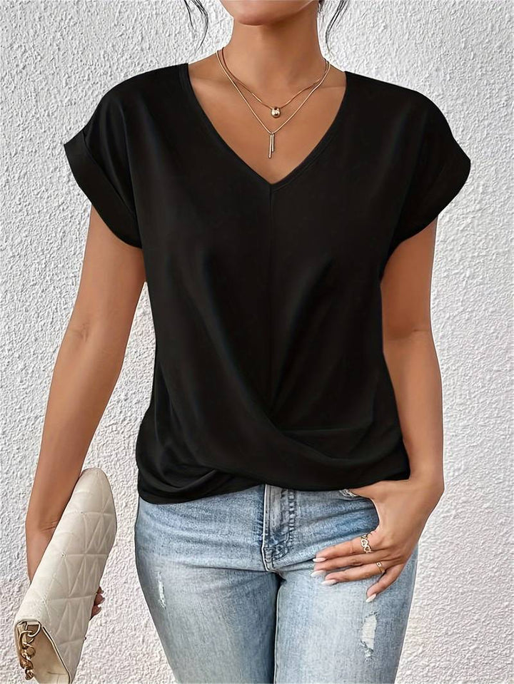 Riley | Women's Short Sleeve Summer Top with V-neck