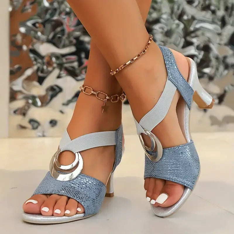 Victoria | Women's Elegant Strappy Dress Pumps with Decorative Buckle