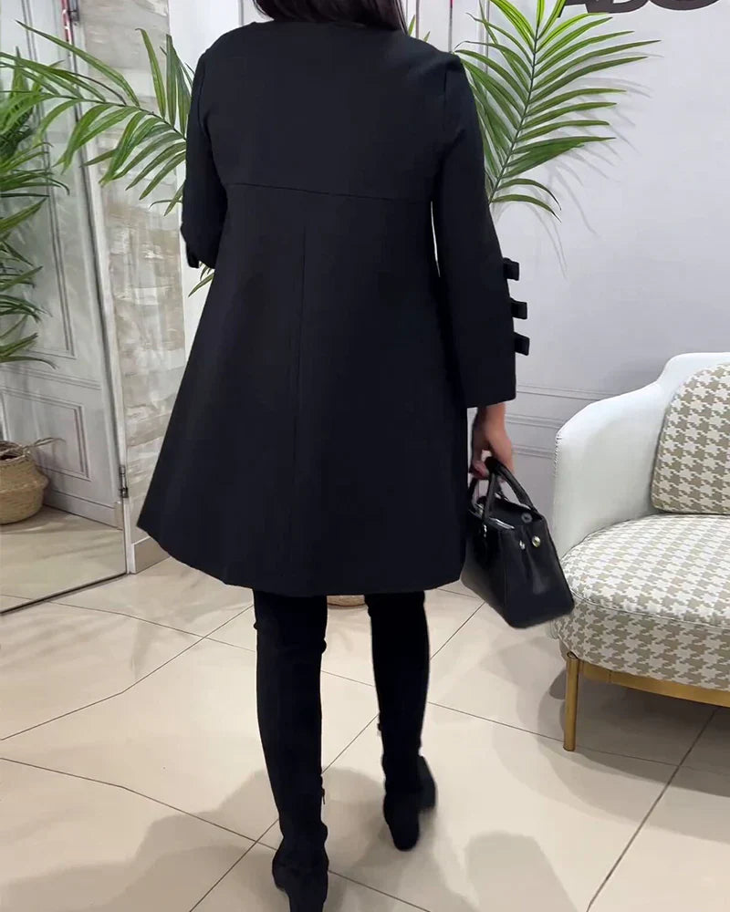 Elani | Women's A-Line Mini Dress with Bow Sleeve Accents