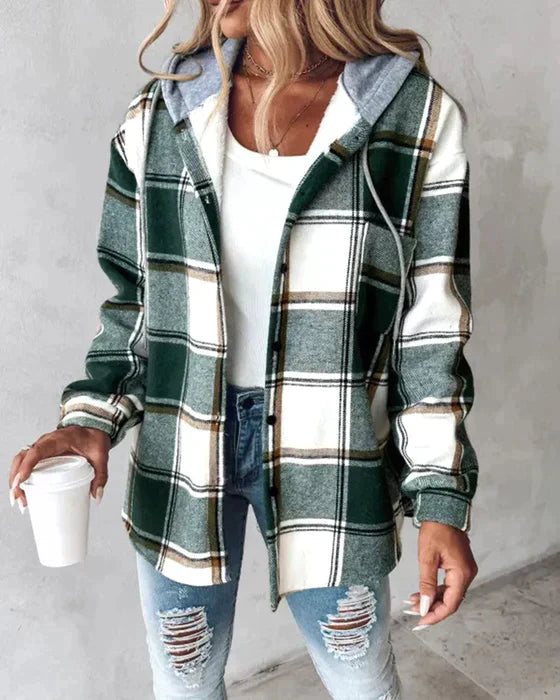 Ruth | Women's Casual Button Down Flannel Shirt Jacket