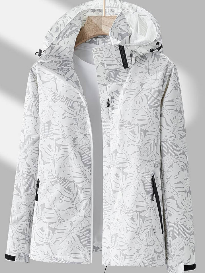 Thalia | Women's Tropical Print Waterproof Jacket with Hood