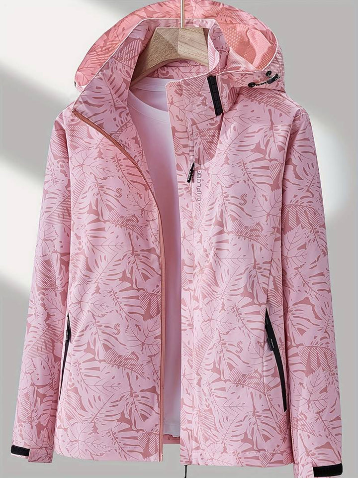 Thalia | Women's Tropical Print Waterproof Jacket with Hood