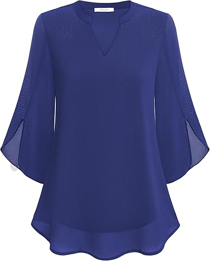 Pamela | Women's See Through Blouse with Slit Sleeve Style