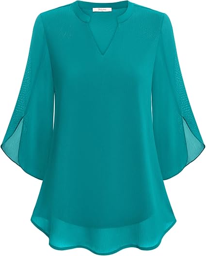 Pamela | Women's See Through Blouse with Slit Sleeve Style
