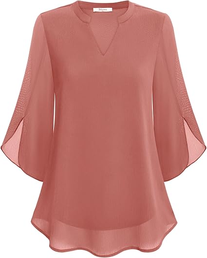 Pamela | Women's See Through Blouse with Slit Sleeve Style