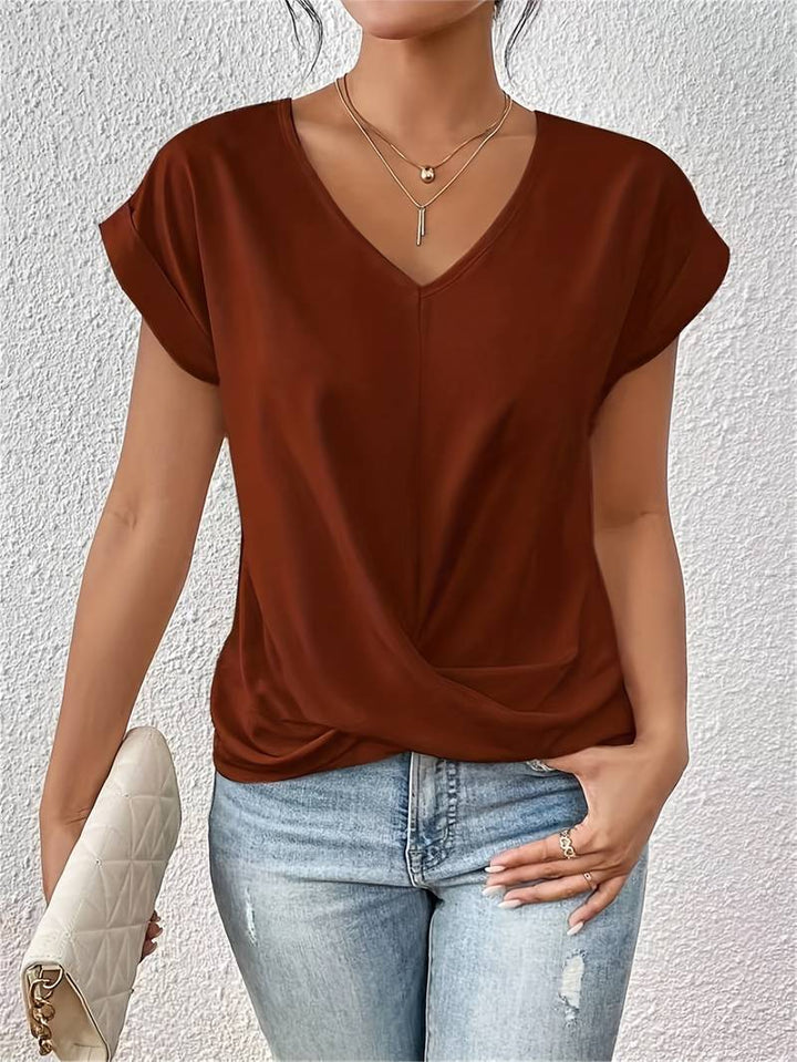 Riley | Women's Short Sleeve Summer Top with V-neck