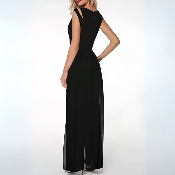 Camila | Women's Formal Chiffon Jumpsuit with Skirt Overlay