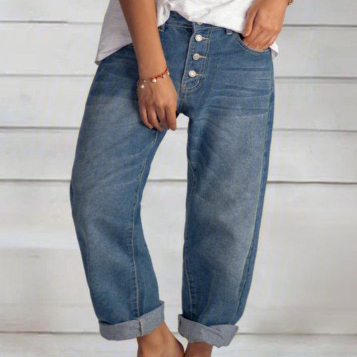 Coline | Women's Relaxed Fit Button-Fly Denim Jeans