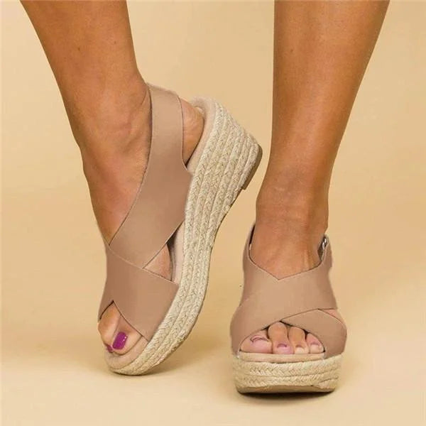 Sienna | Women's Wedge Sandals with Criss-cross Style