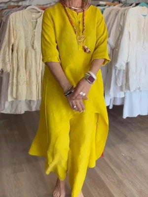 Millie | Women's Casual Tunic Top and Wide Leg Pants Set