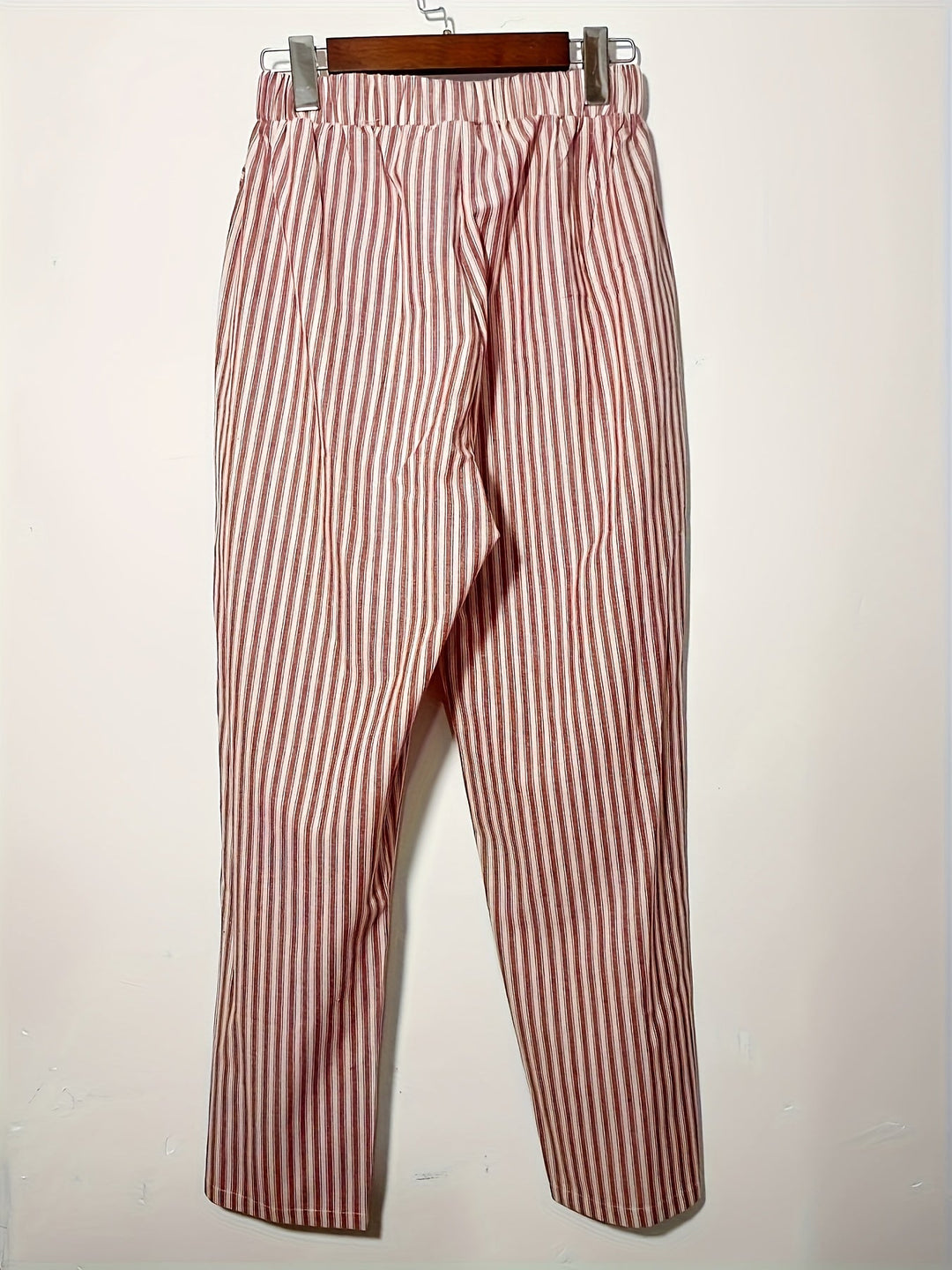 Jordana | Women's Striped Loose Fit Pants with Folded Hem