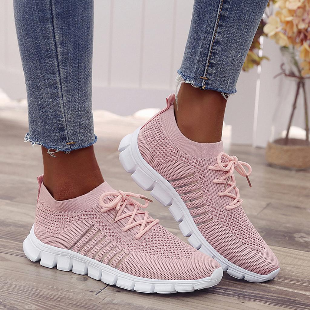 Karen | Women’s Mesh Lace Up Sneakers with Thick Sole