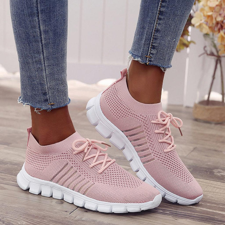 Karen | Women’s Mesh Lace Up Sneakers with Thick Sole