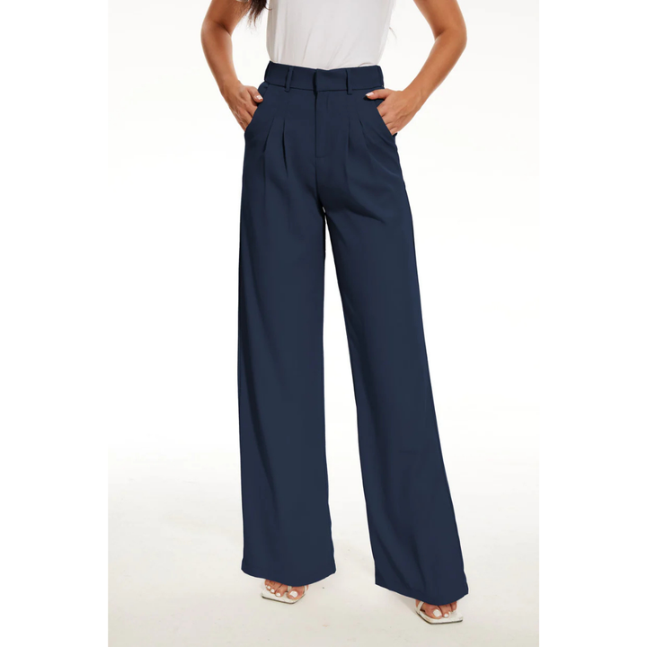 Aurora | Women's High Waisted Wide Leg Pleated Dress Pants